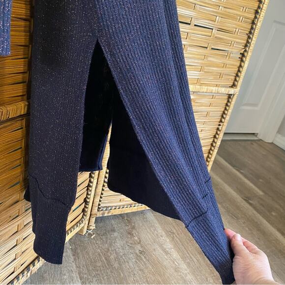 We The Free Midnight Blue Knit Cardigan duster with copper rose shimmer medium - Picture 10 of 13